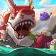 An Axie offers up exploits to a monster in the hopes its life will be spared.